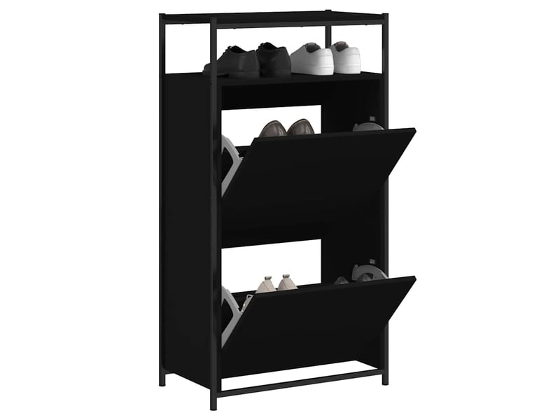  Meuble à chaussures, cabinet à chaussures noir 60x34x112 cm  - Conforama B