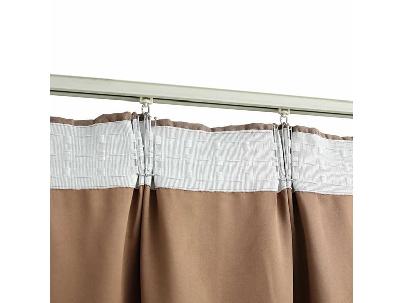  Lot de 2 rideaux occultants, rideaux black-out avec crochets taupe 140x245 cm cf44890  - Conforama D