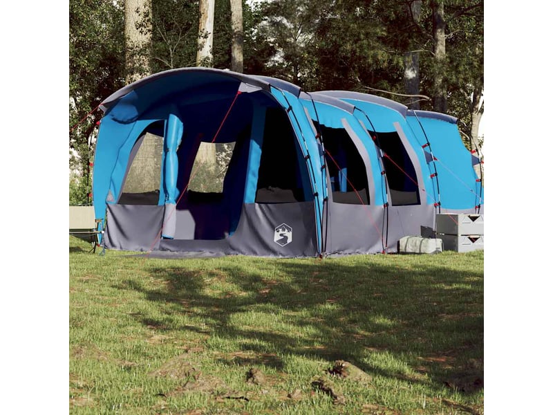 Tente de camping, tente familiale tunnel 8 personnes bleu imperméable shl67645 - Conforama D