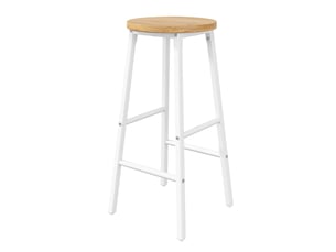 Lot de 2 tabourets de bar,30x30x63 cm,avec repose-pieds,mdf et métal,blanc