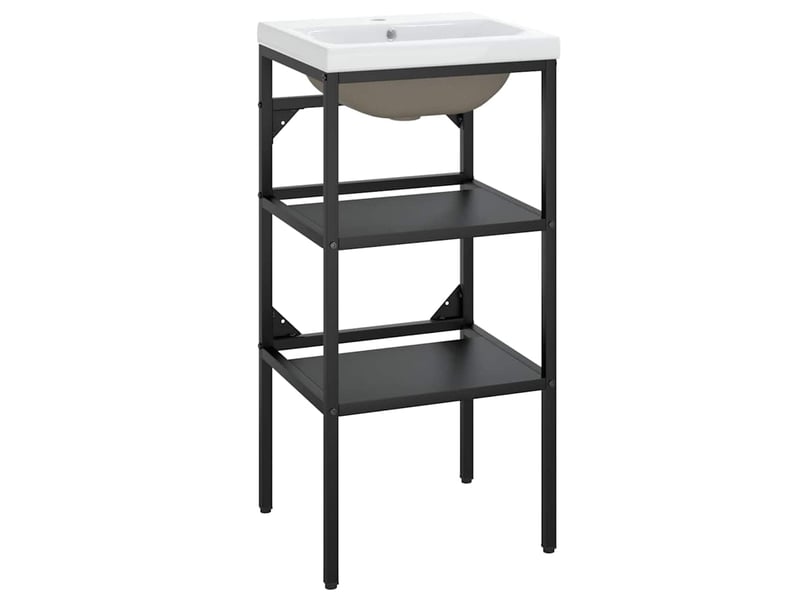  Cadre de lavabo de salle de bain vasque à encastrer noir fer shl6819  - Conforama A