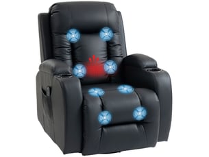 Fauteuil relax manuel  <strong>PANGIVO</strong> Simili noir