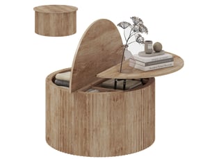 Table basse rond(e) coloris naturel <strong>PANGIVO</strong> <strong></strong> - 80 cmx80 cm