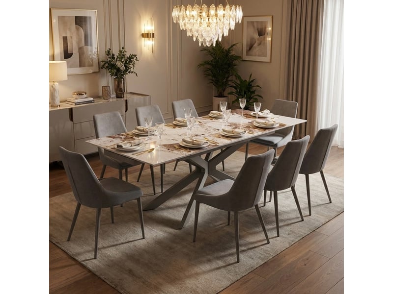  Table extensible en céramique et acier 160240x90 ward  - Conforama B