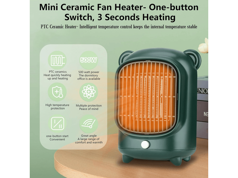 Chauffage soufflant, 220-240 v, chauffage soufflant ptc à économie d'énergie, chauffe rapide en 3 secondes, double protection, petit chauffage d'appo, 500 w, multicolore - xlh-zls-005947zls XLH-ZLS-005947ZLS - Conforama D