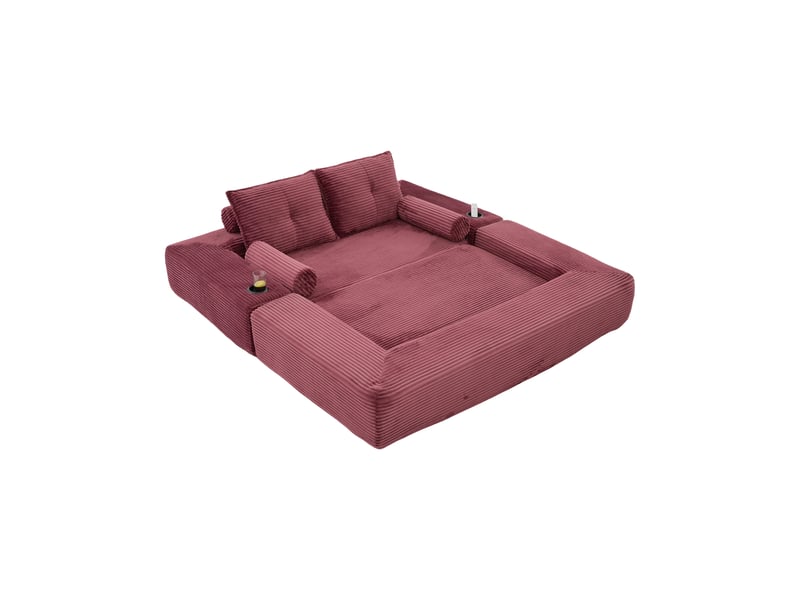 Canapé convertible, canapé-lit, en velours tricoté, porte-gobelets, pour salon et séjour, adapté à l'espace de vie - Conforama B