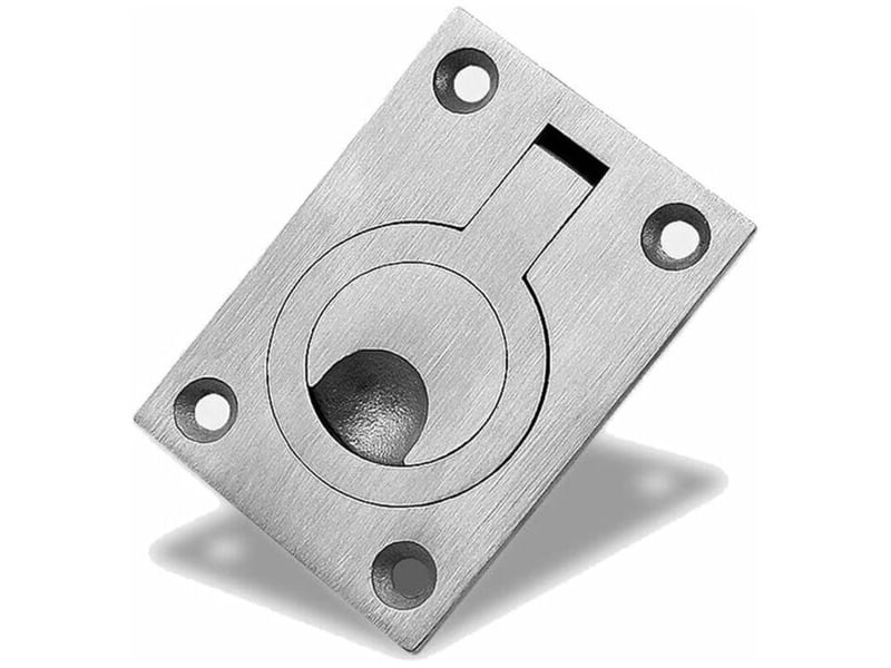  Jeu de poignées en acier inoxydable pour bateaux 64x46 mm, poignées de trappe pour embarcations avec 8 vis  - Conforama C