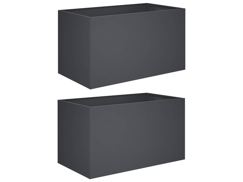  Jardinière - cache-pot de jardin 2 pcs anthracite 100 x 50 x 50 cm  - Conforama A