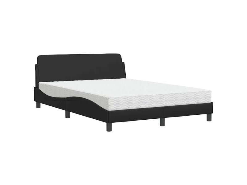  Lit avec matelas dover noir 120x200 cm similicuir  - Conforama B