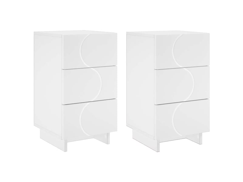  Table de chevet - cabinet de chevet - table de nuit 2 pièces blanc 33,5 x 34,5 x 60 cm  - Conforama A