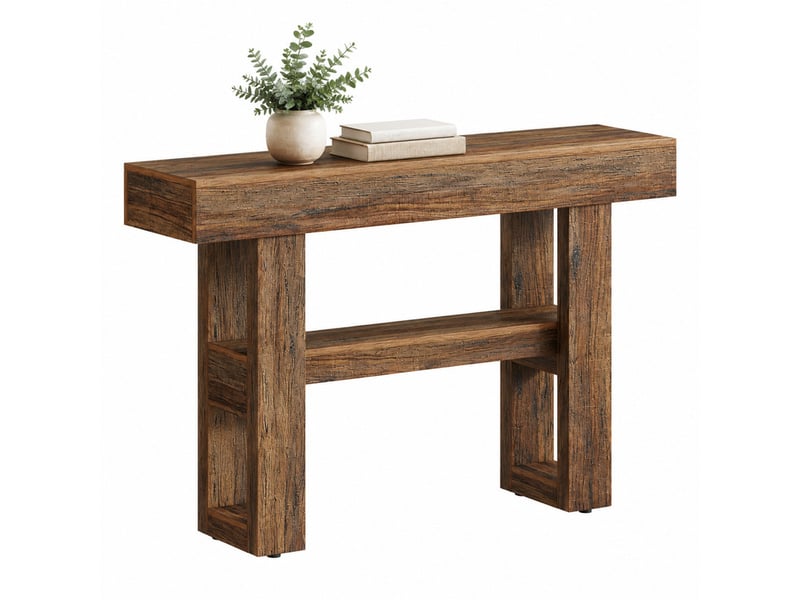  Table console 105x30x80 cm en mdf avec rangement marron chicfurn  - Conforama A