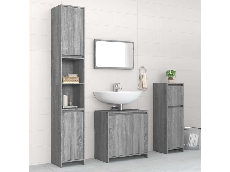  Ensemble de meubles de salle de bain 4 pcs sonoma gris cf63874  - Conforama B
