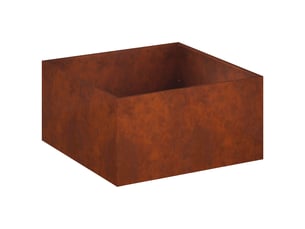 Jardinière - cache-pot de jardin rouillé 80 x 80 x 40 cm acier patiné