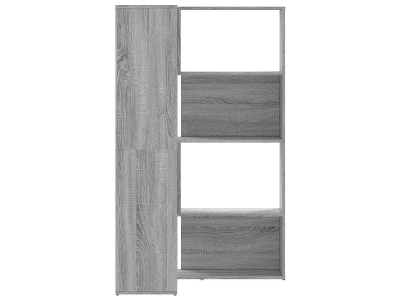 Bibliothèque d'angle à 4 niveaux, armoire à livres sonoma gris bois d'ingénierie  - Conforama E