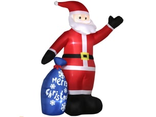 Père noël gonflable avec lumières led blanches et gonfleur inclus, 146 x 77 x 238 cm