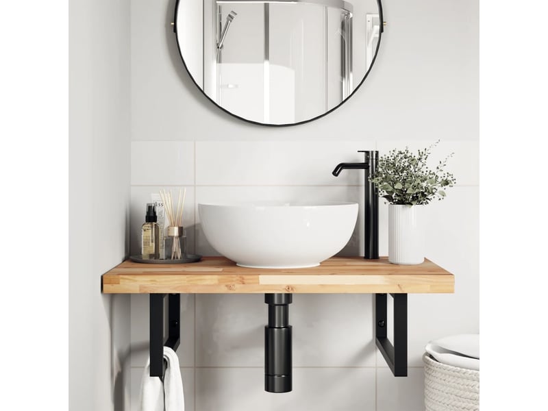  Dessus de meuble de salle de bain non traité bois d'acacia shl7872  - Conforama A