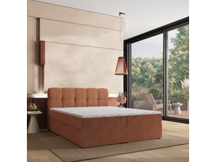 Lit avec rangement 140x200 cm <strong>MASSENO</strong> <strong></strong> coloris cuivré