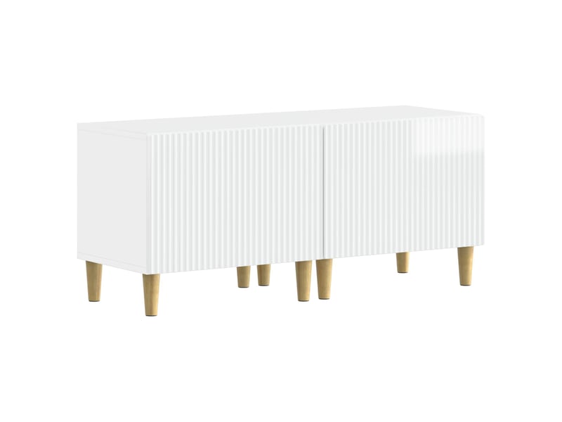  Ensemble de 3 meubles tv - banc tv - meuble de rangement led arnhem 3 pcs blanc brillant  - Conforama D