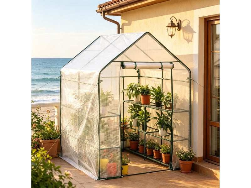  Serre à tomates durable avec porte zippée, serre de jardin, protection des plantes  - Conforama B