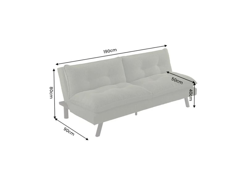  Canapé convertible azena 3 places en tissu côtelé – vert foncé et noir – 190 x 80 x 90 cm  - Conforama C