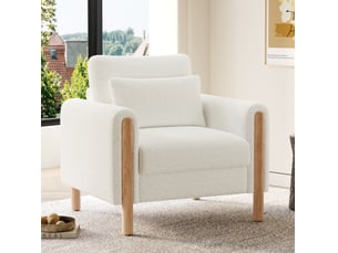 Fauteuil fixe  <strong>MODENVIE</strong> Tissu bouclette blanc