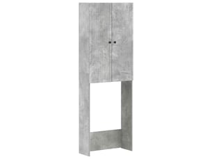 Armoire de toilette, meuble de toilette ede gris béton 66x25.5x190 cm