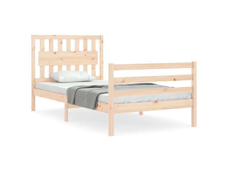  Lit simple- lit adulte -  cadre de lit sans matelas 100x200 cm bois massif  - Conforama A