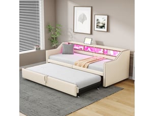 Lit extensible 180x200 cm    coloris beige