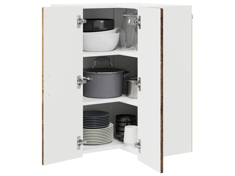  Meuble mural de cuisine, armoire d'angle cuisine porto bois ancien 57x57x80cm  - Conforama C
