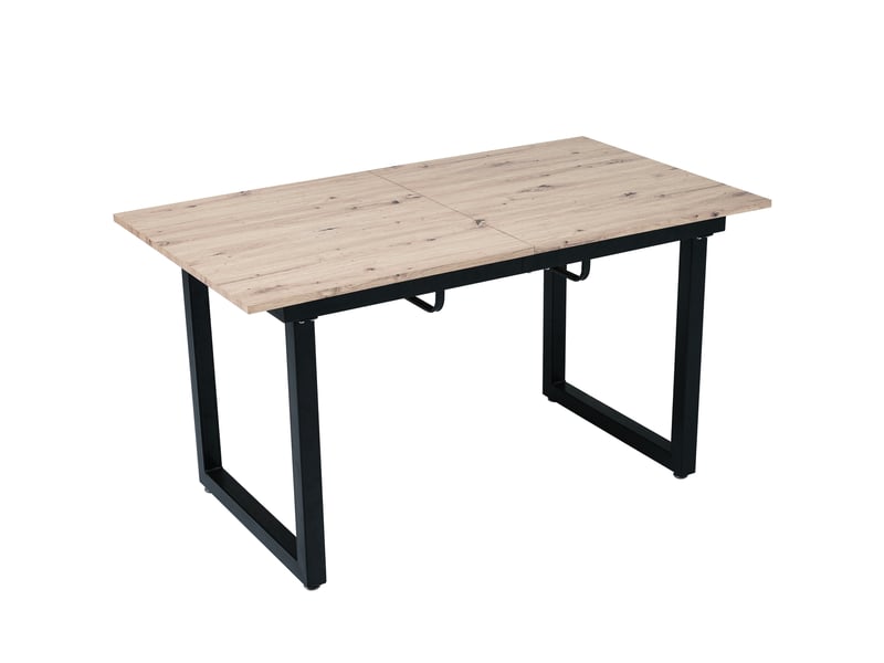  Table à manger extensible 140180 x 80 x 75 cm, effet bois naturel et noir, mdf et métal Fay Lum - Conforama R