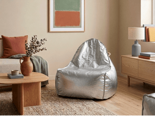 Pouf / repose pied   argenté