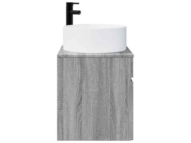  Meuble de lavabo mural, rangement salle de bain sonoma gris 49x44.5x65.5 cm  - Conforama C