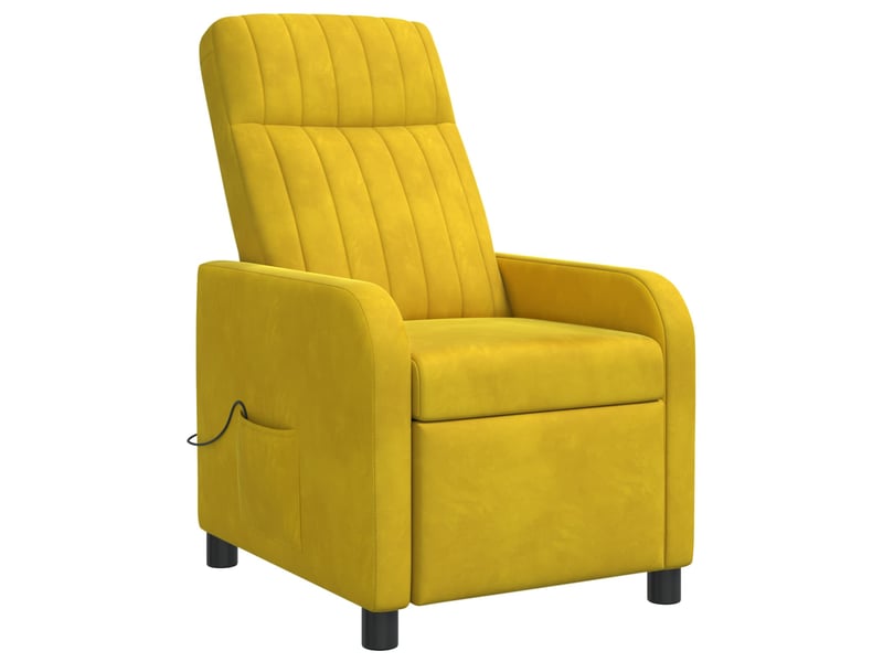Vidaxl fauteuil de massage inclinable jaune velours (v) - Conforama E