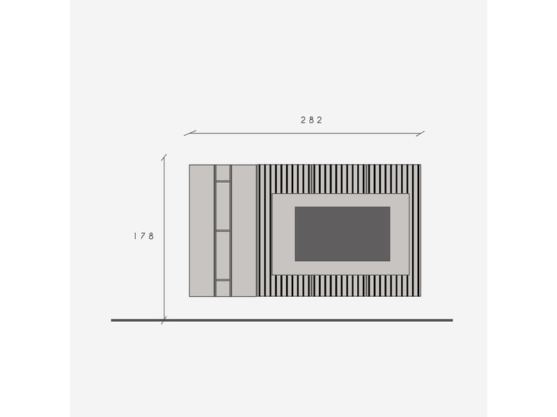  Meuble tv mural moderne de salon composition 230  - Conforama E