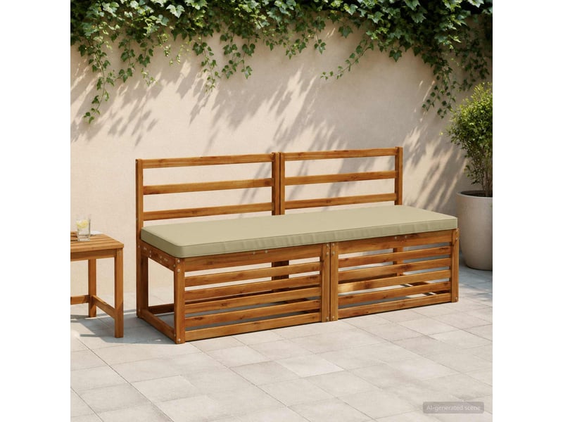 Lot de 2 coussins de banc, coussins d'assise vught 100 % polyester vert clair cf58210  - Conforama B