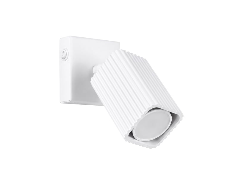  Applique rayo blanche avec interrupteur aluminium moderne 16x8x16cm SL.3133 - Conforama A