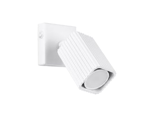 Applique rayo blanche avec interrupteur aluminium moderne 16x8x16cm