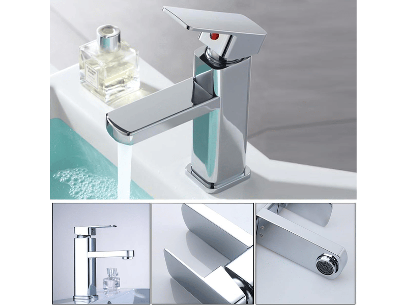  Robinet de salle de bain, mitigeur de lavabo, eau chaude et froide, adapté aux toilettes et à la salle de bain (galvanoplastie)  - Conforama C