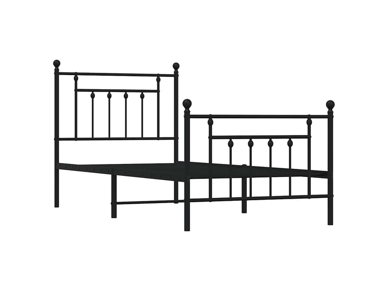  Lit simple- lit adulte -  cadre de lit métal sans matelas avec pied de lit noir 80x200 cm  - Conforama B