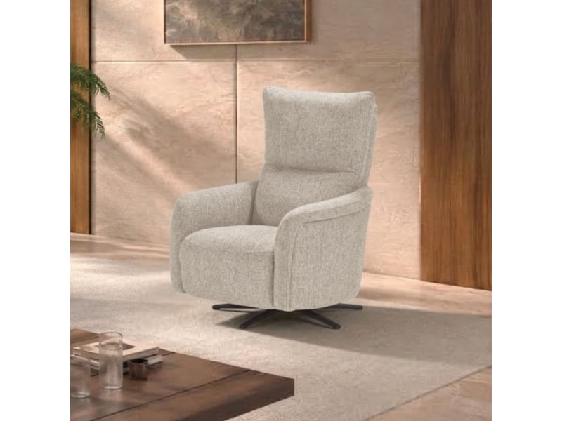  Fauteuil relax électrique pivotant tissu beige chiné - varenne VARENNE - Conforama B