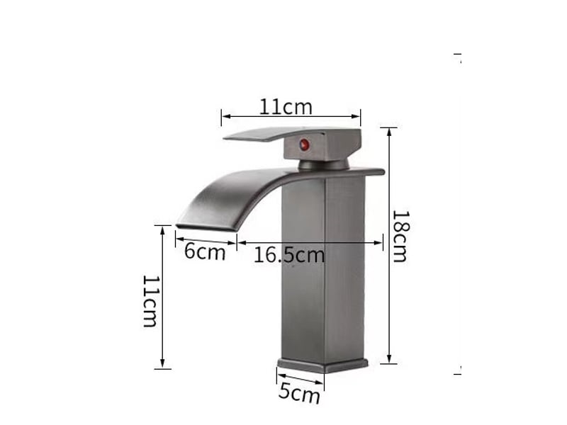 Robinet lavabo cascade noir – eau chaude et froide - Conforama E