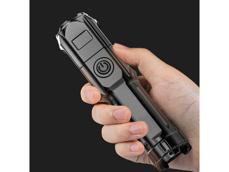 Lampe torche led sgt6 haute puissance de mise au point réglable, étanche, 4 modes rechargeable, lampe tactique avec zoom  - Conforama B