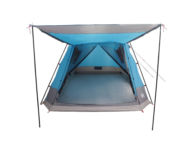  Tente de camping, tente cabane 8 personne bleu polyester et acier shl67005  - Conforama E