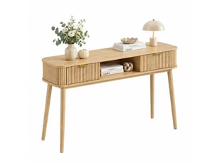 Table basse rectangulaire coloris bois clair <strong>CHICFURN</strong> <strong></strong> - 35 cmx120 cm