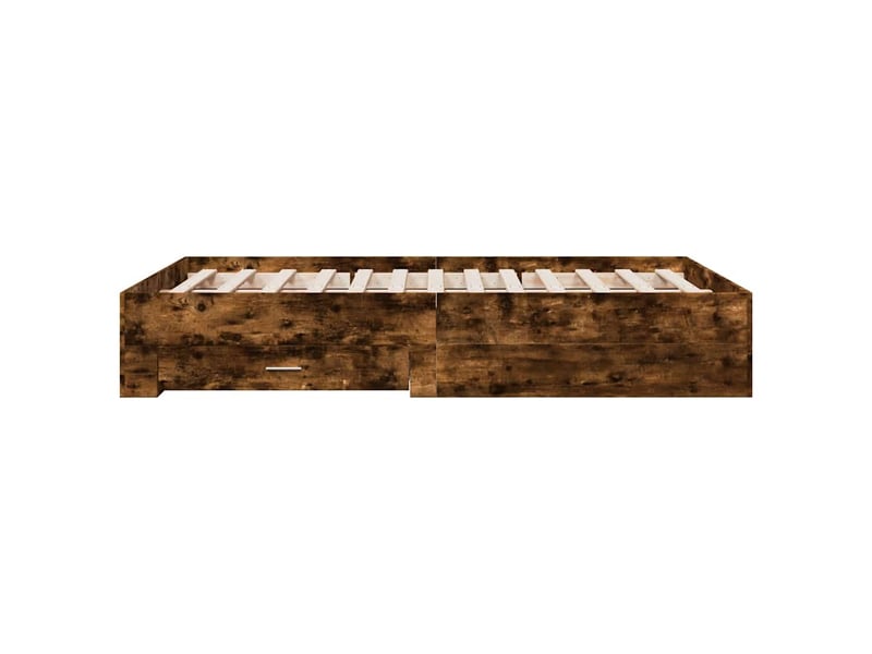 Lit double- lit adulte -  cadre de lit avec tiroirs sans matelas chêne fumé 120x200 cm  - Conforama D