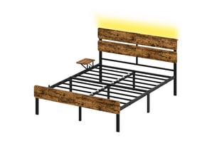 Lit 2 places 140x190 cm <strong>VASAGLE</strong>  <strong></strong> coloris marron