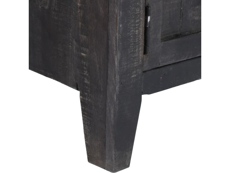  Meuble tv moderne noir 118x30x40 cm bois de manguier massif  - Conforama D