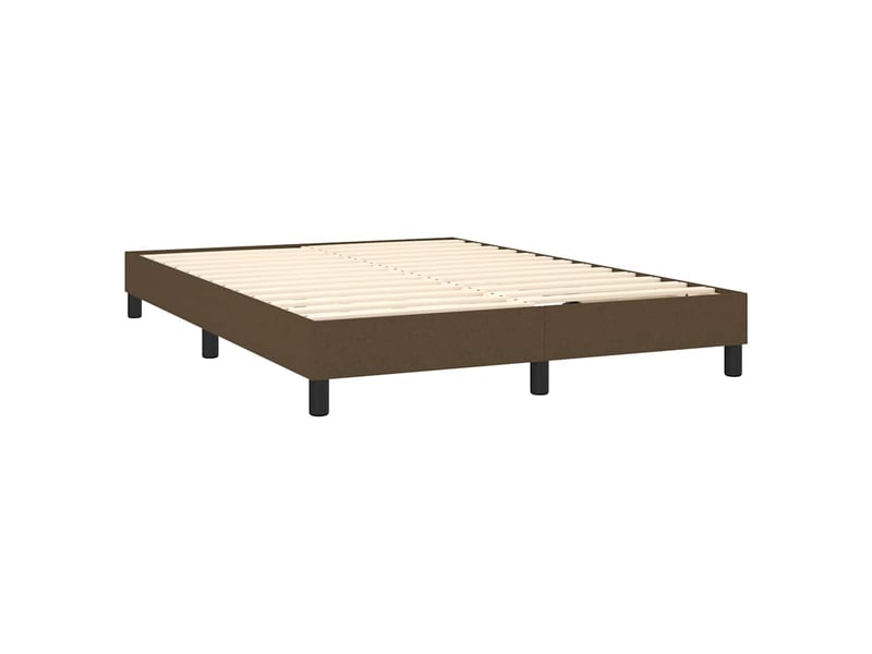  Lit double- lit adulte -  cadre de lit à lattes marron foncé 140x200 cm tissu  - Conforama C