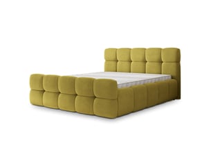 Lit coffre 200x200 cm <strong>MASSENO</strong> <strong></strong> coloris jaune