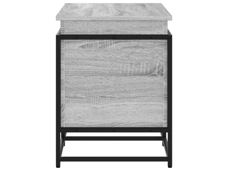 Boîte de rangement, coffre de rangement avec couvercle sonoma gris bois d'ingénierie shl64 - Conforama E
